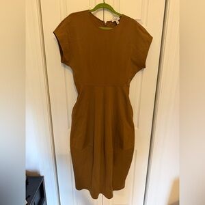 COS Rich Brown tulip-skirt Midi Dress